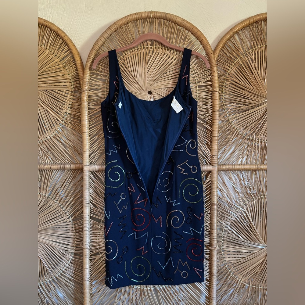 Vintage 90s Cache Beaded Dress - Picture 4 of 8